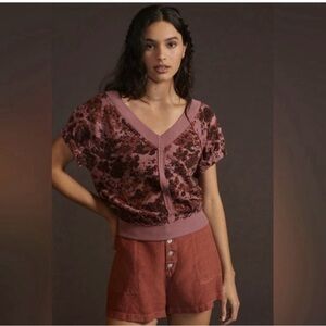 Pilcro Mauve Pink Dolman Short Sleeve Light Sweater